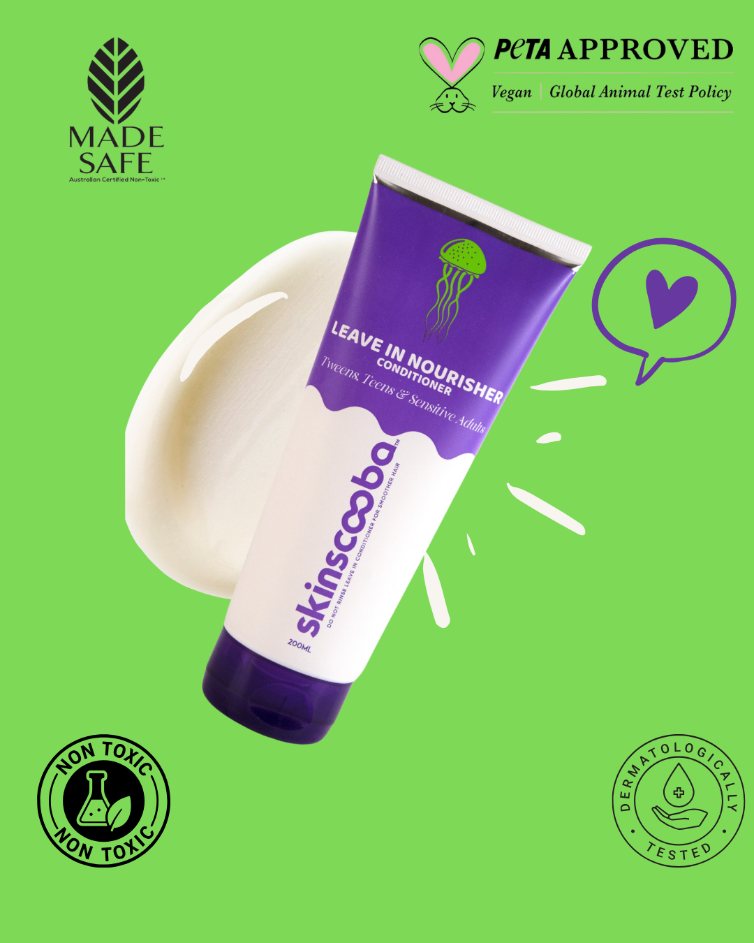 Skinscooba Leave In Nourisher Conditioner, Made for Tweens & Teens